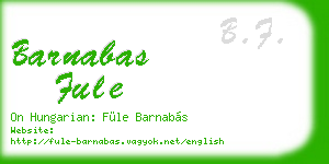 barnabas fule business card